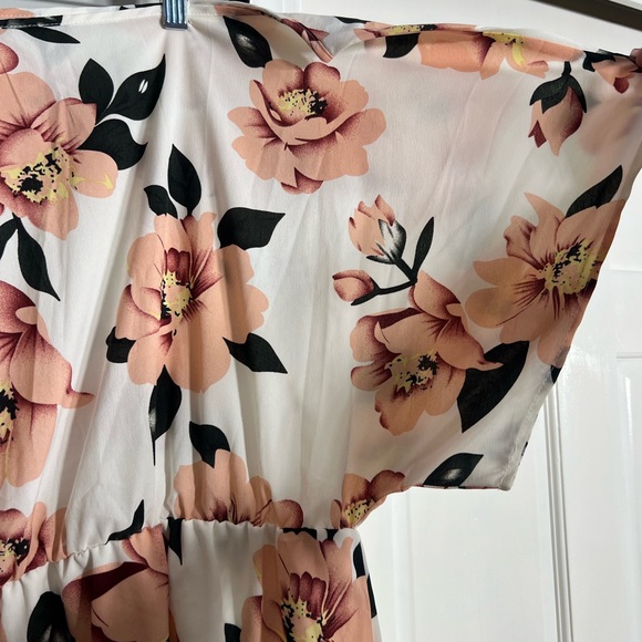 Floral Off-Shoulder Dress with Matching Sash - Picture 5 of 5